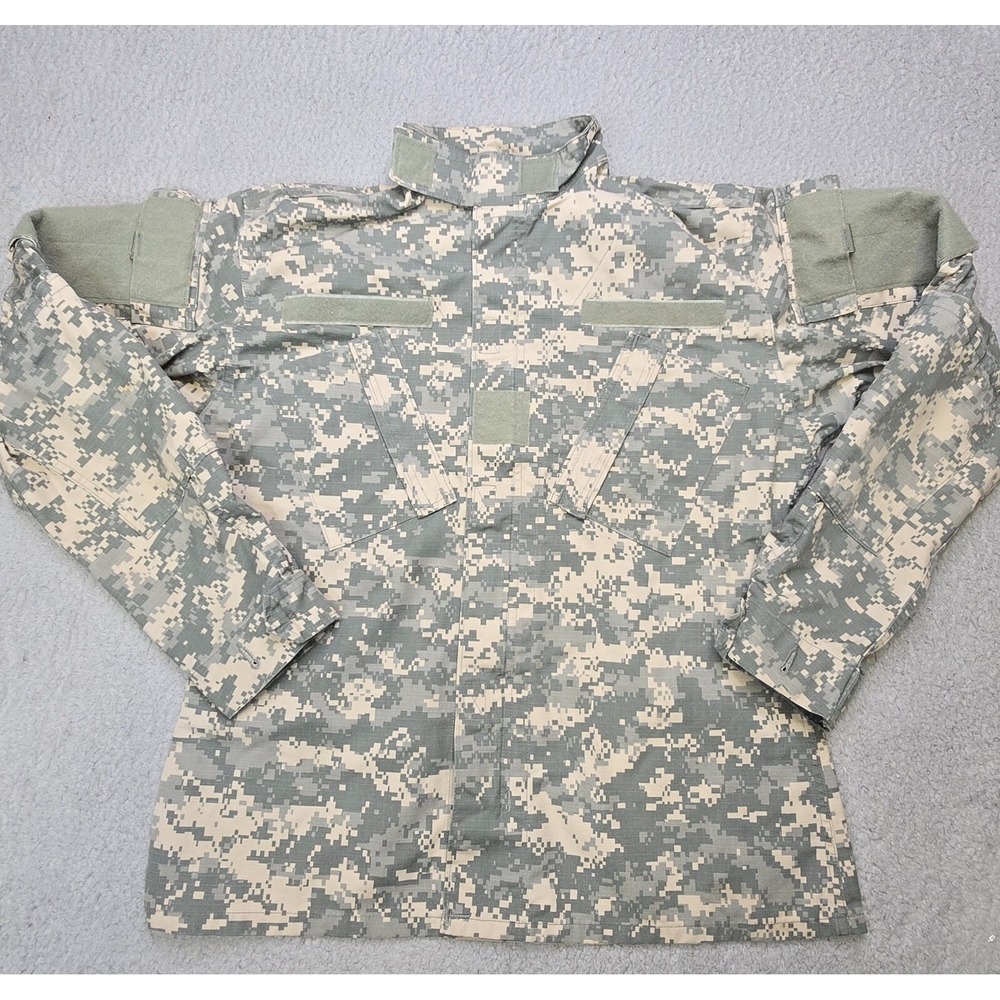 US Army Combat Uniform Digital‎ Camo Zip Field Jacket Shirt Mens Small Regular